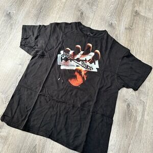 Judas Priest British Steel Black T Shirt Mens Size XL Heavy Metal Rock Band Tee